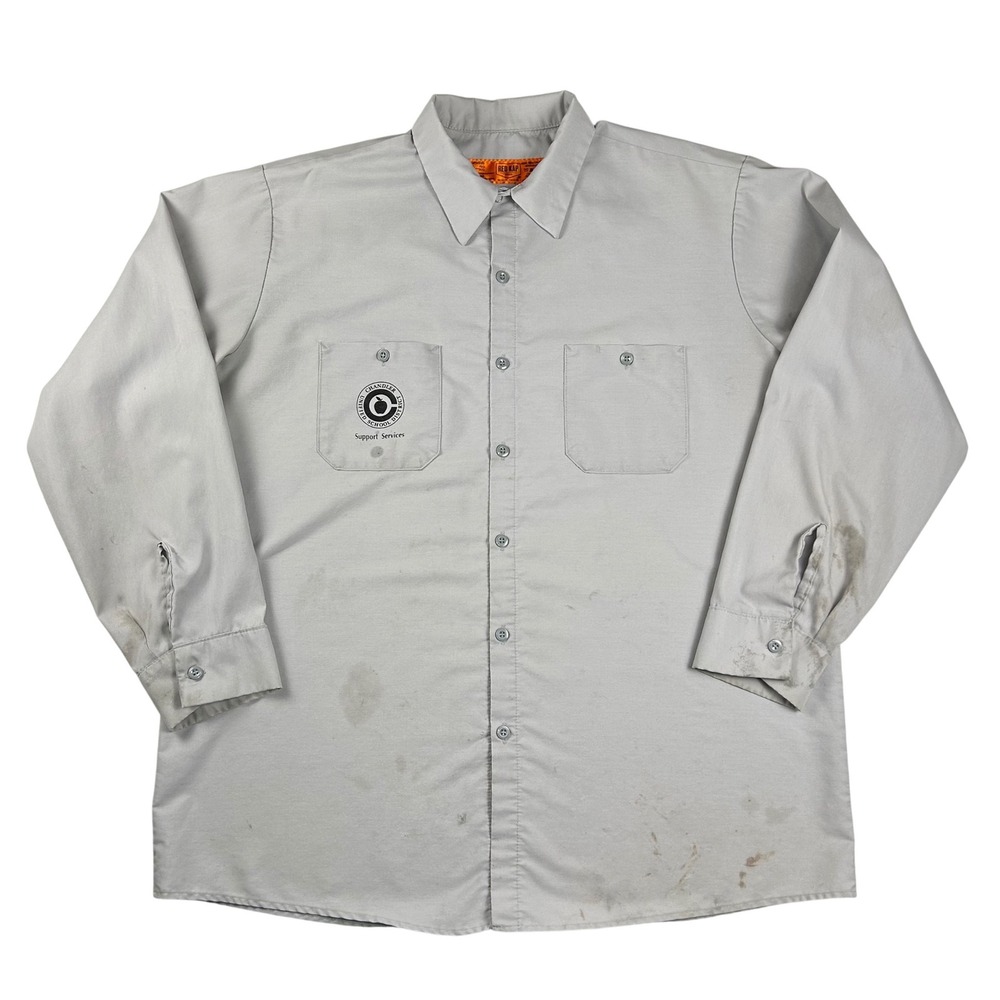 Red Kap Mens XL Gray Work Shirt Chandler School District Support Services
